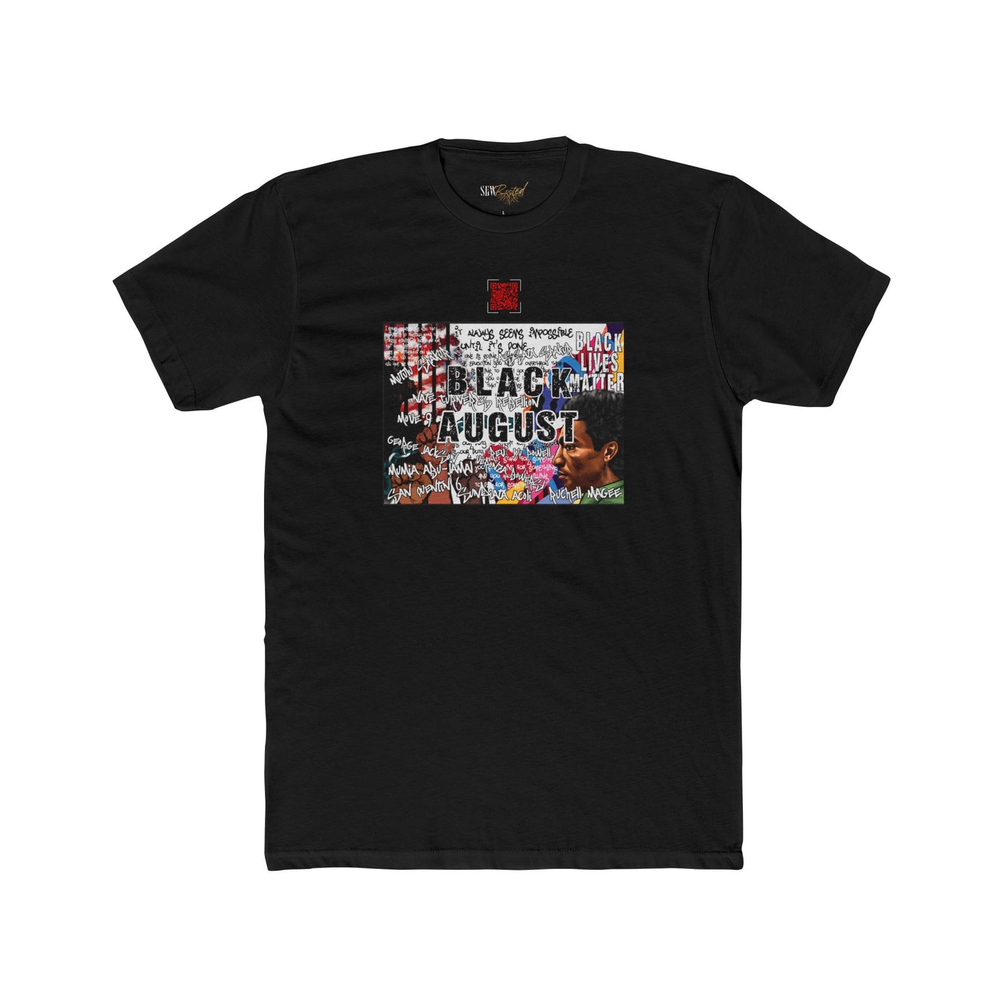 Black August Educational QR Code T-Shirt - Adult Unisex (XS-5XL)